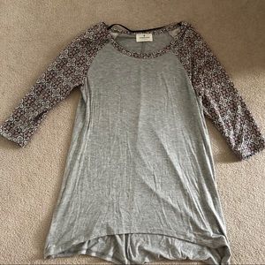 Floral 3/4 Sleeve Tee